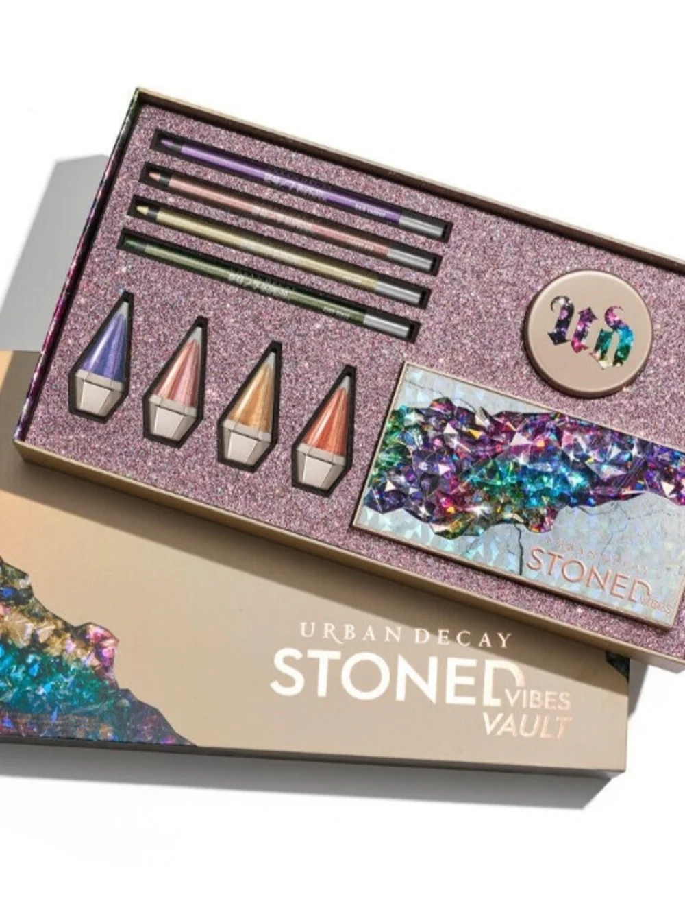 Urban Decay Stoned Vibes Vault - Shimmer Eyeshadow Palette with Metallic Pencils